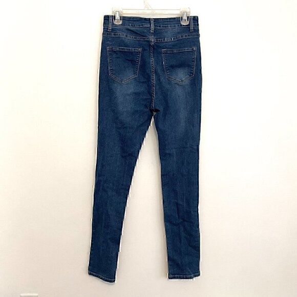 FASHION NOVA Needing Something Jeans Dark Denim Ripped High Waisted Skinny 15 16 - Picture 9 of 12